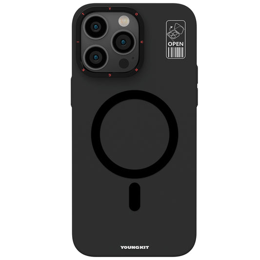 Apple iPhone 14 Pro Max Case M-safe Charging Stand YoungKit Hermit Bracket Series Cover Black 