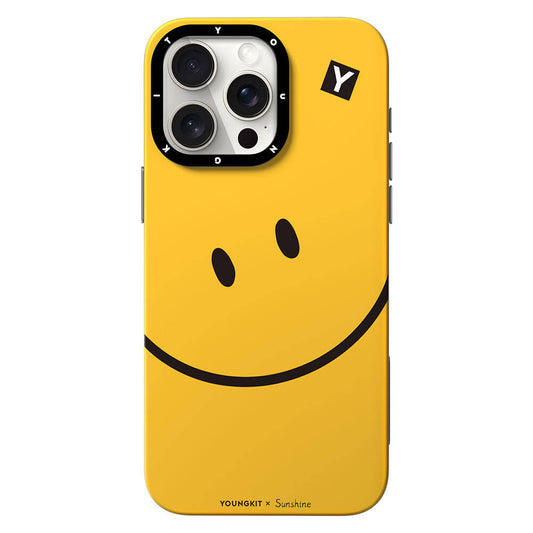 Apple iPhone 14 Pro Max Case M-safe Charging Feature Sunshine Design Youngkit Daily Happy Series Cover Black-Yellow 