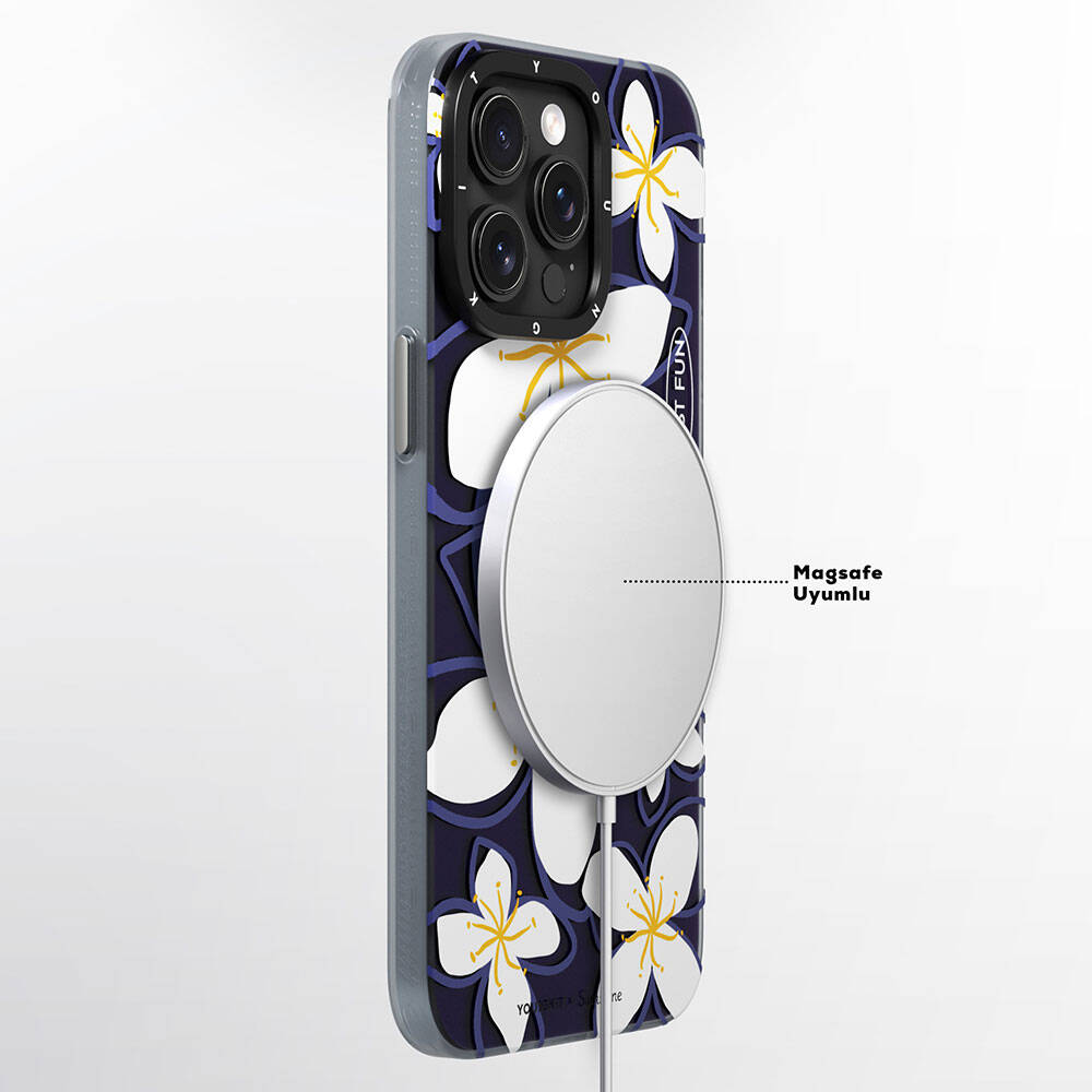 Apple iPhone 14 Pro Max Case M-safe Charging Feature Sunshine Design Youngkit Smile Series Cover Navy Blue 