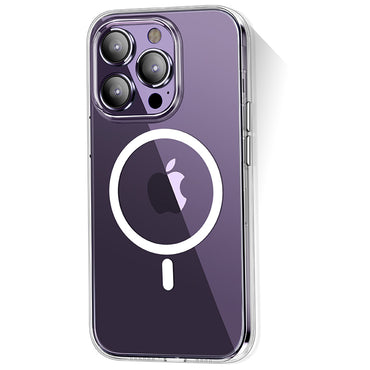Apple iPhone 14 Pro Max Kılıf M-safe Şarj Özellikli Transparan Sert PC Wlons Pita Kapak Renksiz