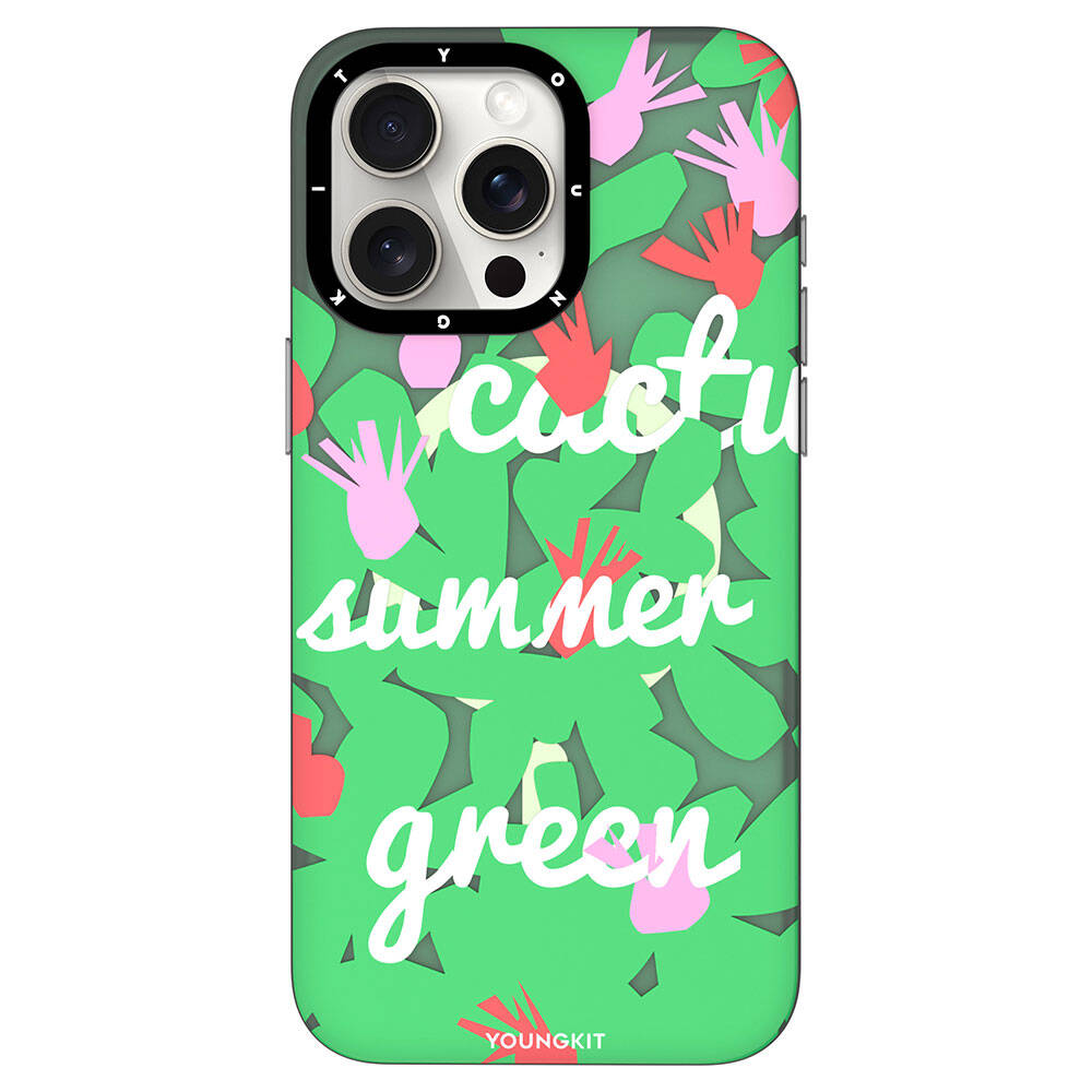 Apple iPhone 14 Pro Max Case M-safe Charging Feature Summer Fruit Pattern Youngkit Fruity Flavor Series Cover Green 