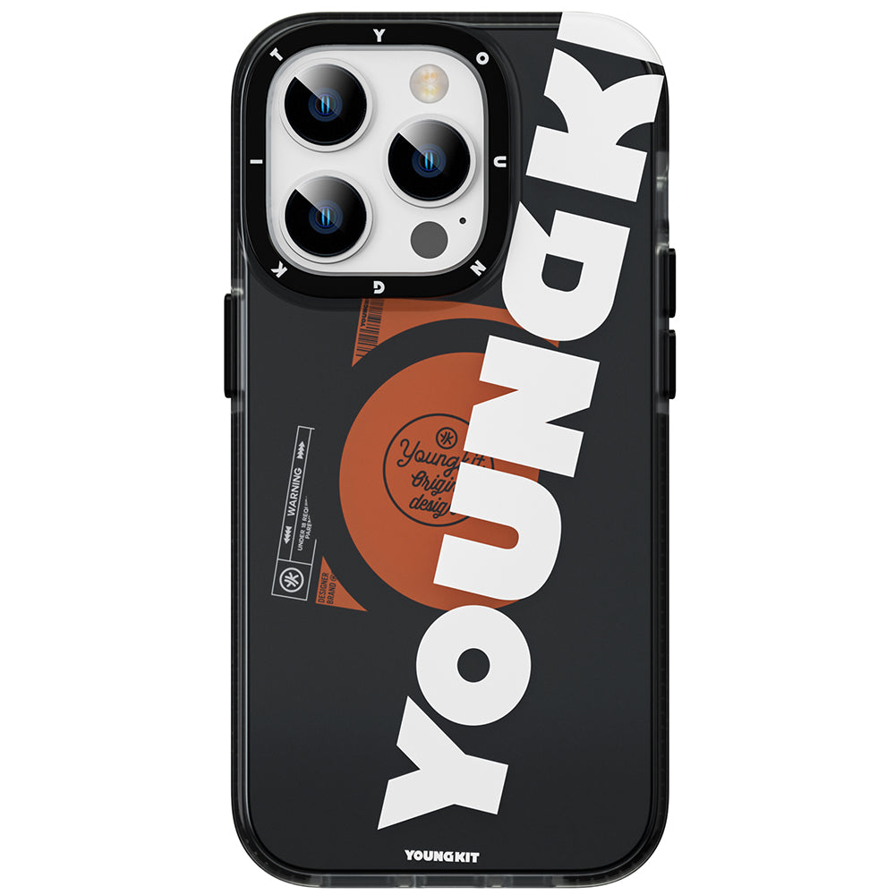Apple iPhone 14 Pro Max Case M-safe Charging Feature Youngkit Binfen Series Text Themed Cover Black 
