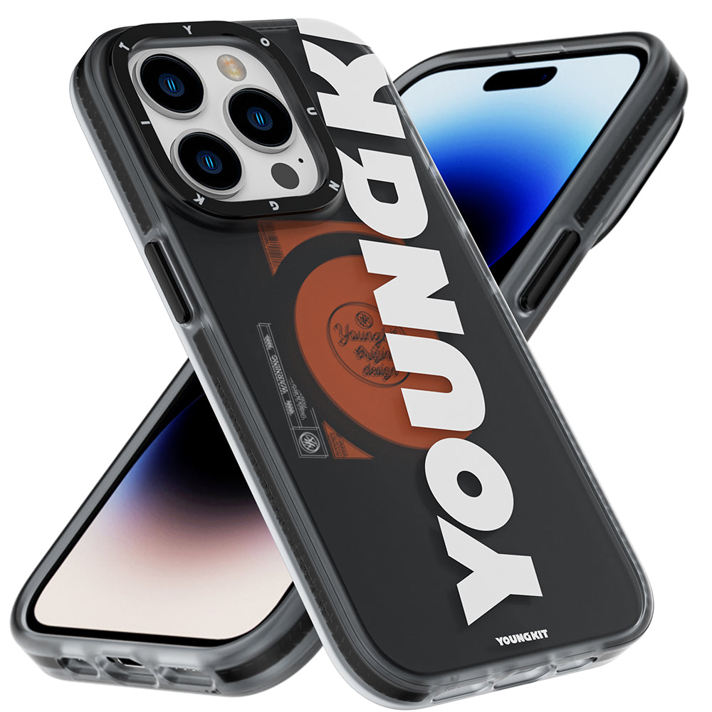 Apple iPhone 14 Pro Max Case M-safe Charging Feature Youngkit Binfen Series Text Themed Cover Black 