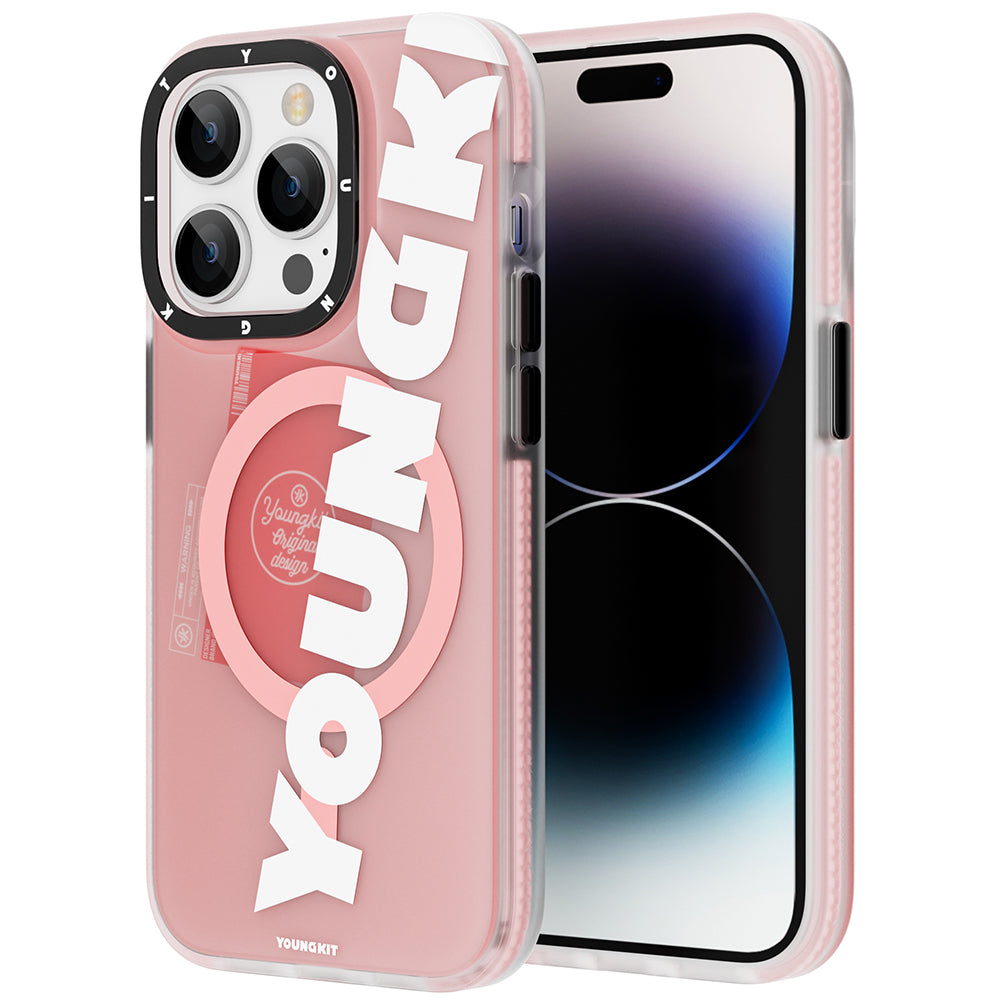 Apple iPhone 14 Pro Max Case M-safe Charging Feature Youngkit Binfen Series Text Themed Cover Black 