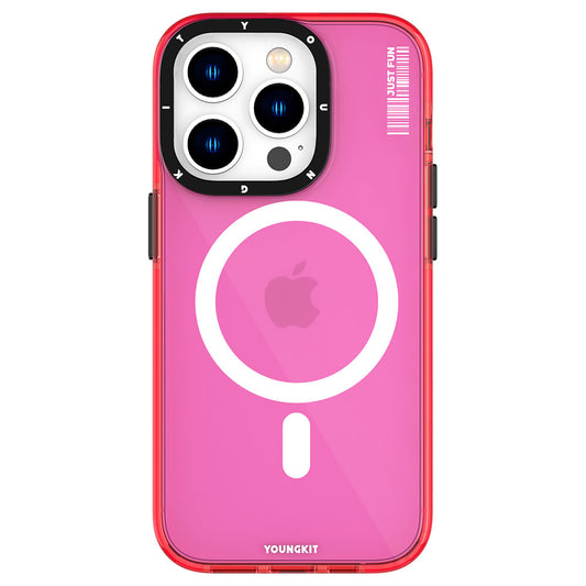 Apple iPhone 14 Pro Max Case M-safe Charging Feature YoungKit Crystal Color Series Cover Pink 