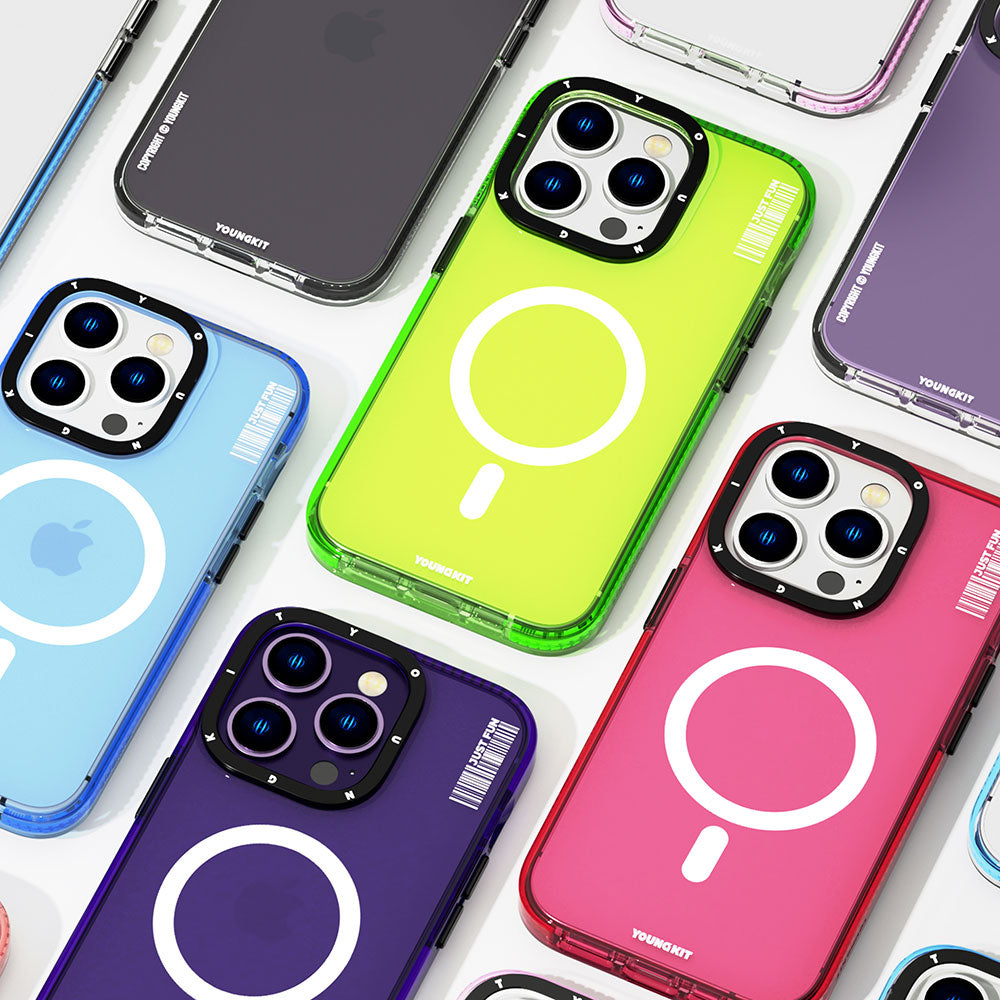 Apple iPhone 14 Pro Max Case M-Safe Charging Feature YoungKit Crystal Color Series Cover Blue 