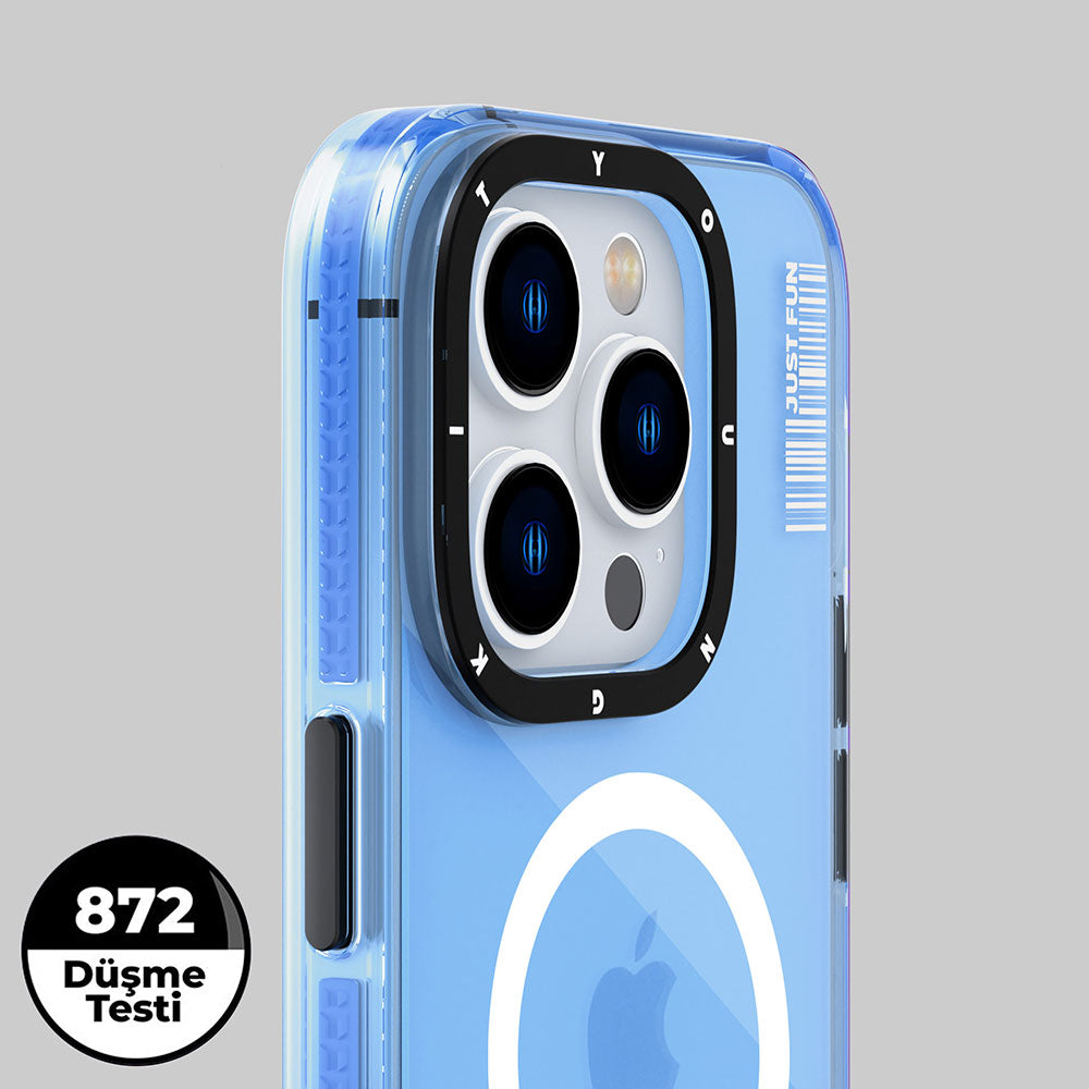 Apple iPhone 14 Pro Max Case M-Safe Charging Feature YoungKit Crystal Color Series Cover Blue 