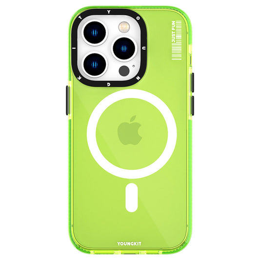 Apple iPhone 14 Pro Max Case M-Safe Charging Feature YoungKit Crystal Color Series Cover Green 