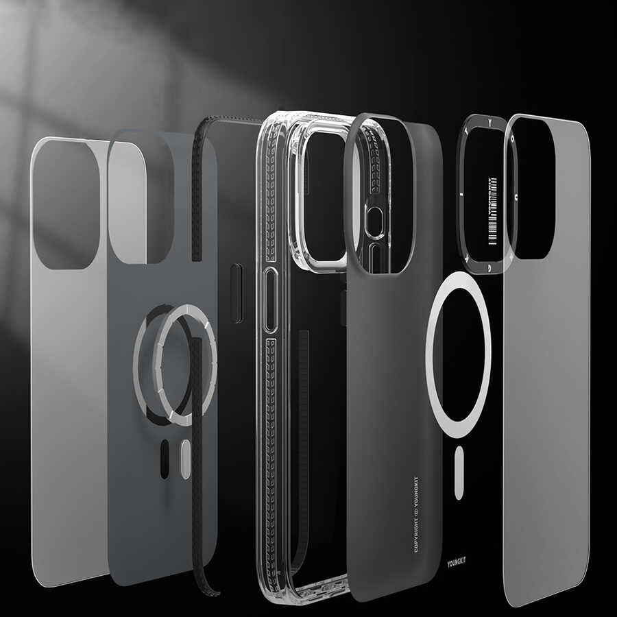 Apple iPhone 14 Pro Max Case M-Safe Charging Feature YoungKit Exquisite Series Cover Black 