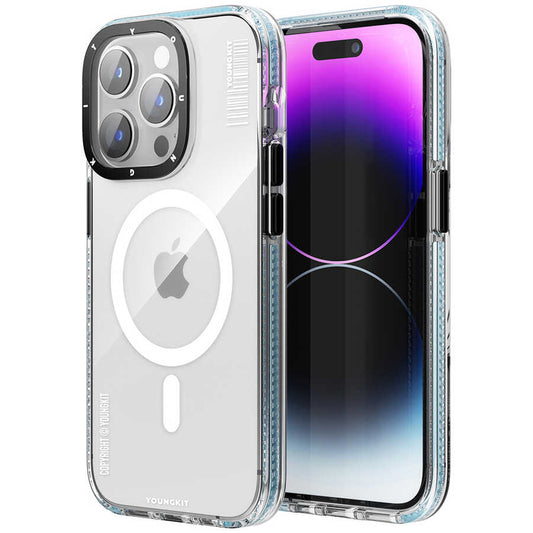 Apple iPhone 14 Pro Max Case M-Safe Charging Feature YoungKit Exquisite Series Cover Blue 