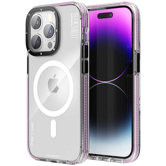 Apple iPhone 14 Pro Max Case M-safe Charging Feature YoungKit Exquisite Series Cover Pink 