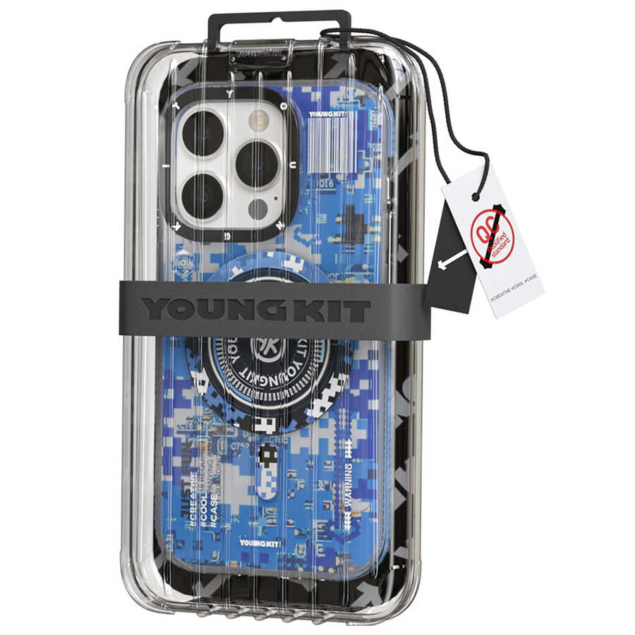 Apple iPhone 14 Pro Max Case M-safe Charging Feature YoungKit Camouflage Series Cover White 