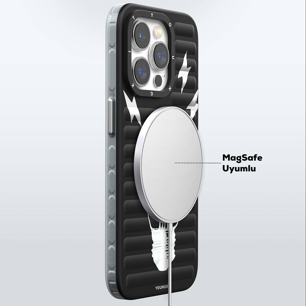 Apple iPhone 14 Pro Max Case M-safe Charging Feature Youngkit Open Mind Series Cover Black