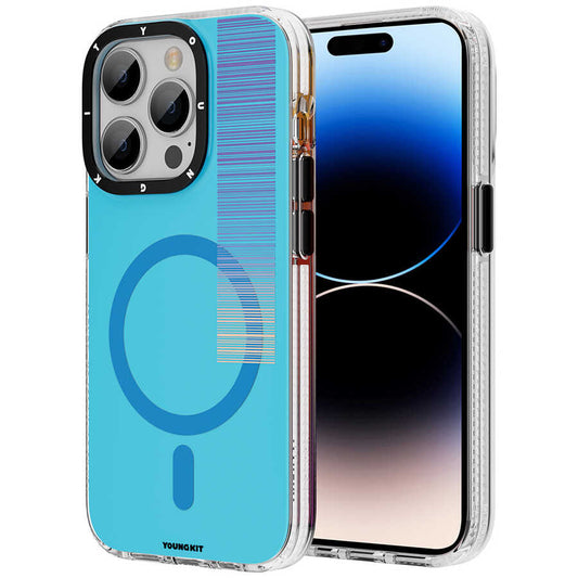 Apple iPhone 14 Pro Max Case M-safe Charging Feature Youngkit Pure Series Cover Blue