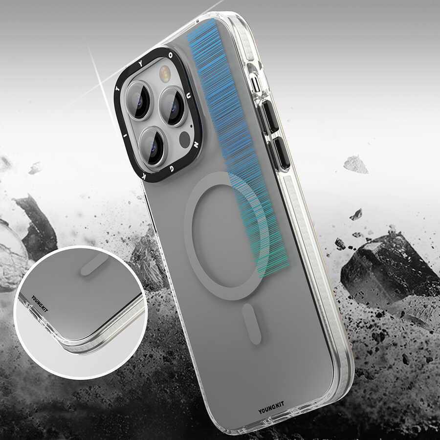 Apple iPhone 14 Pro Max Case M-safe Charging Feature Youngkit Pure Series Cover Gray