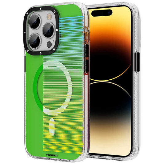Apple iPhone 14 Pro Max Case M-safe Charging Feature Youngkit Pure Series Cover Green