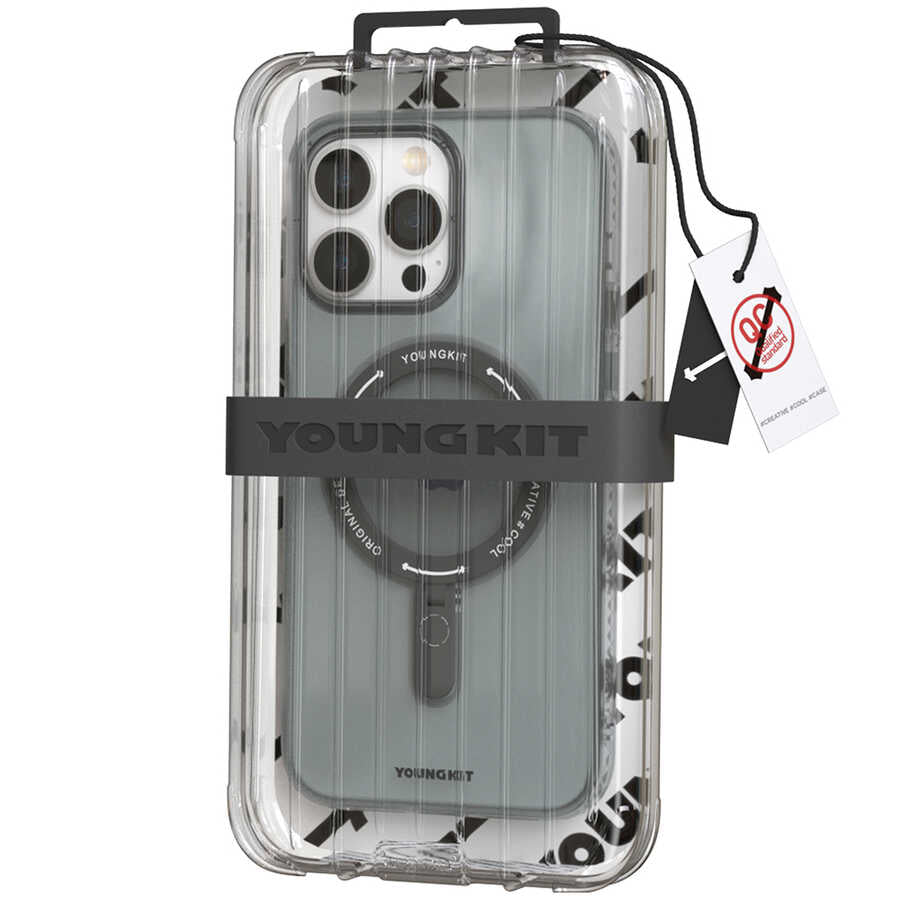 Apple iPhone 14 Pro Max Case M-safe Charging Feature Youngkit Rock Series Cover Deep Purple 
