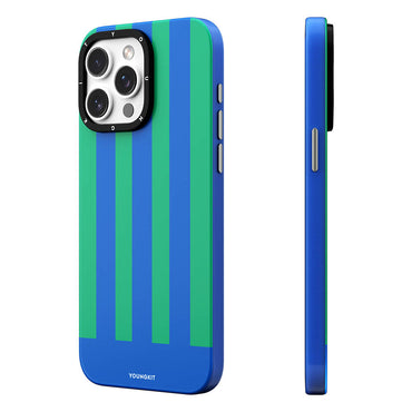 Apple iPhone 14 Pro Max Case M-safe Charging Feature Youngkit Striped Piano Keys Series Cover Blue 