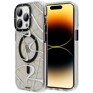 Apple iPhone 14 Pro Max Case M-safe Charging Feature Youngkit Water-Ink Series Cover Red 