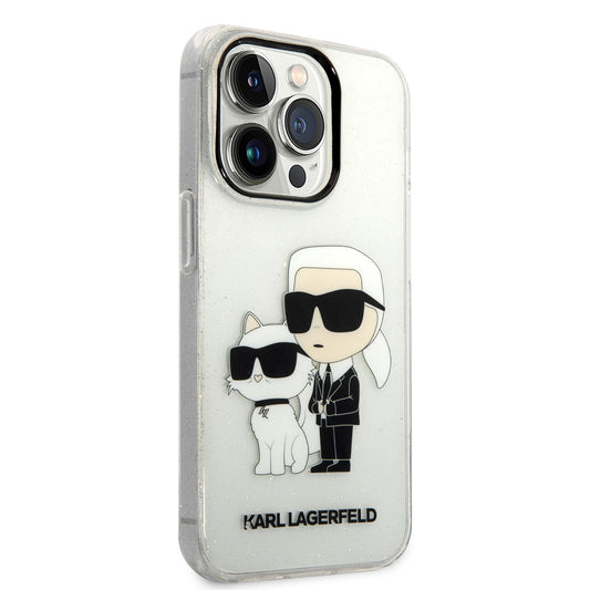 Apple iPhone 14 Pro Max Case Karl Lagerfeld Transparent Glitter K&amp;C Design Cover Colorless 