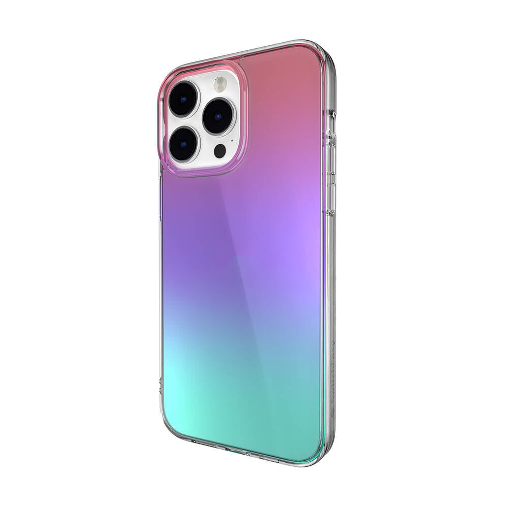 Apple iPhone 14 Pro Max Kılıf Renk Geçişli Kenarları Şeffaf Tasarımlı Lisanslı Switcheasy Crush Plus Kapak Starlight