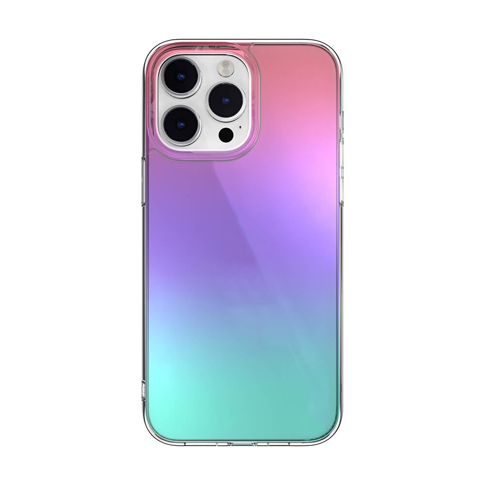 Apple iPhone 14 Pro Max Kılıf Renk Geçişli Kenarları Şeffaf Tasarımlı Lisanslı Switcheasy Crush Plus Kapak Starlight