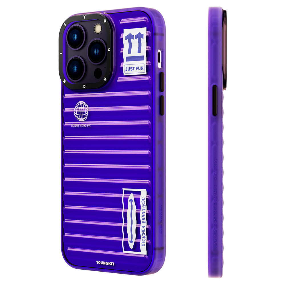 Apple iPhone 14 Pro Max Case Transparent Colorful Design YoungKit Fluorite Series Cover Purple 