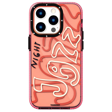 Apple iPhone 14 Pro Max Case Transparent Colorful Text Themed Design YoungKit Jazz Series Cover Green 