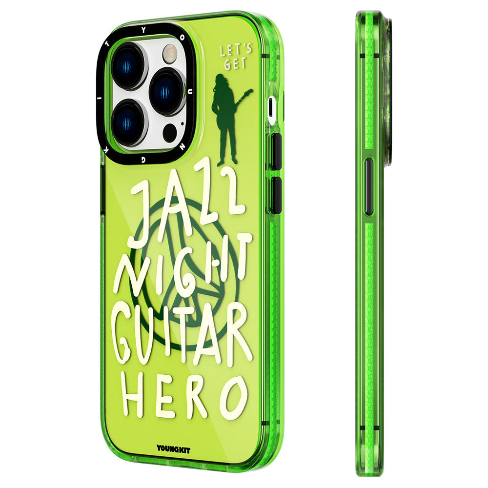 Apple iPhone 14 Pro Max Case Transparent Colorful Text Themed Design YoungKit Jazz Series Cover Blue 