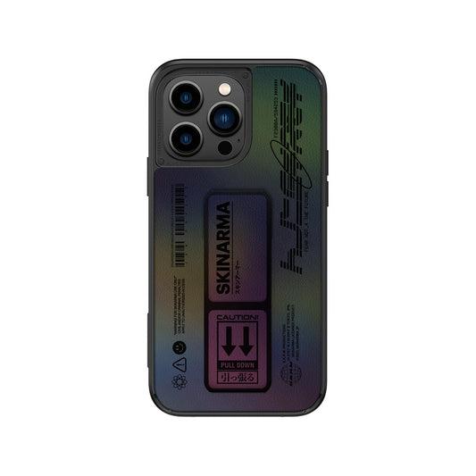 Apple iPhone 14 Pro Max Case SkinArma Holographic Design Stand Leather Look Kira Kobai Cover Colorful 