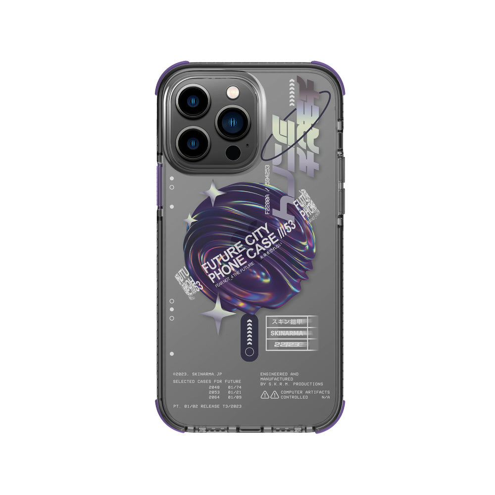 Apple iPhone 14 Pro Max Case SkinArma Transparent Airbag Design M-safe Charging Feature Shorai Cover Purple 