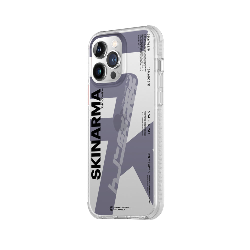 Apple iPhone 14 Pro Max Case SkinArma Transparent Airbag Design Raku Cover Purple 