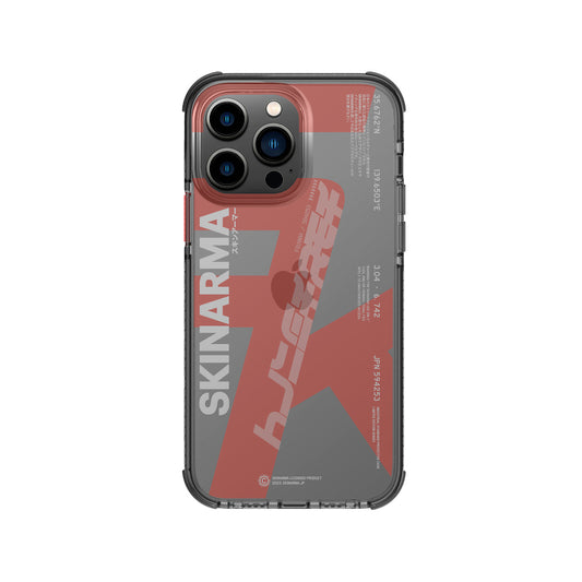 Apple iPhone 14 Pro Max Case SkinArma Transparent Airbag Design Raku Cover Orange 