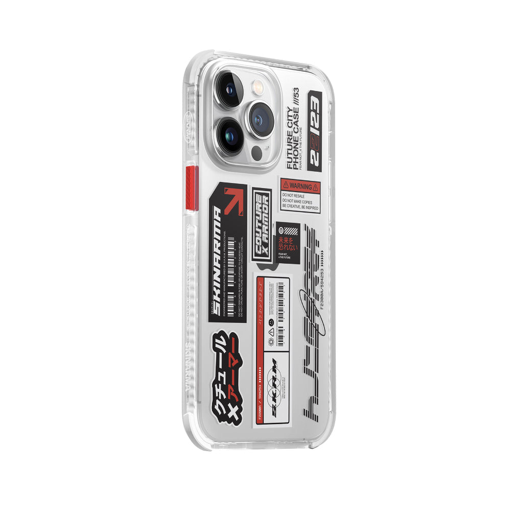 Apple iPhone 14 Pro Max Case SkinArma Transparent Patterned Airbag Design Taito Cover Colorless 