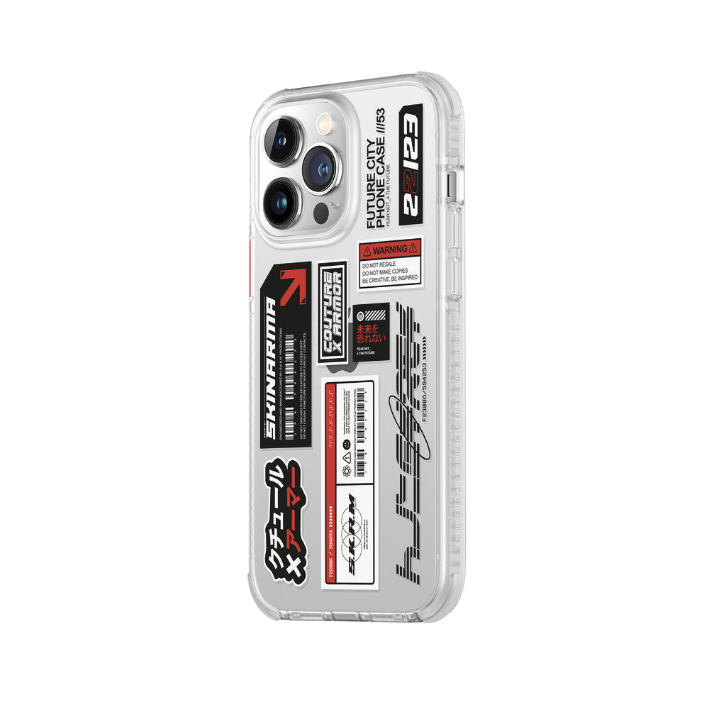 Apple iPhone 14 Pro Max Case SkinArma Transparent Patterned Airbag Design Taito Cover Colorless 