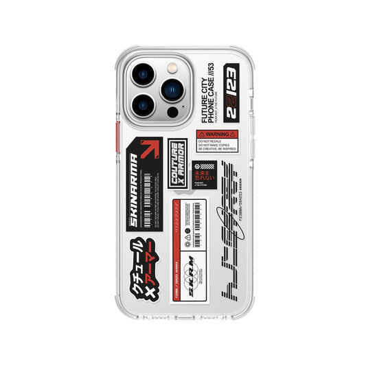 Apple iPhone 14 Pro Max Case SkinArma Transparent Patterned Airbag Design Taito Cover Colorless 