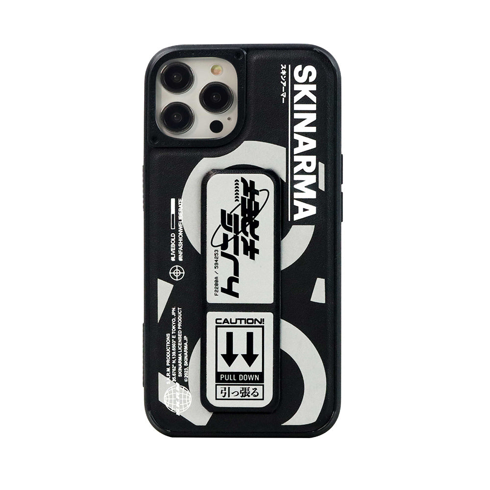 Apple iPhone 14 Pro Max Case SkinArma Stand Leather Look Bango Cover Silver