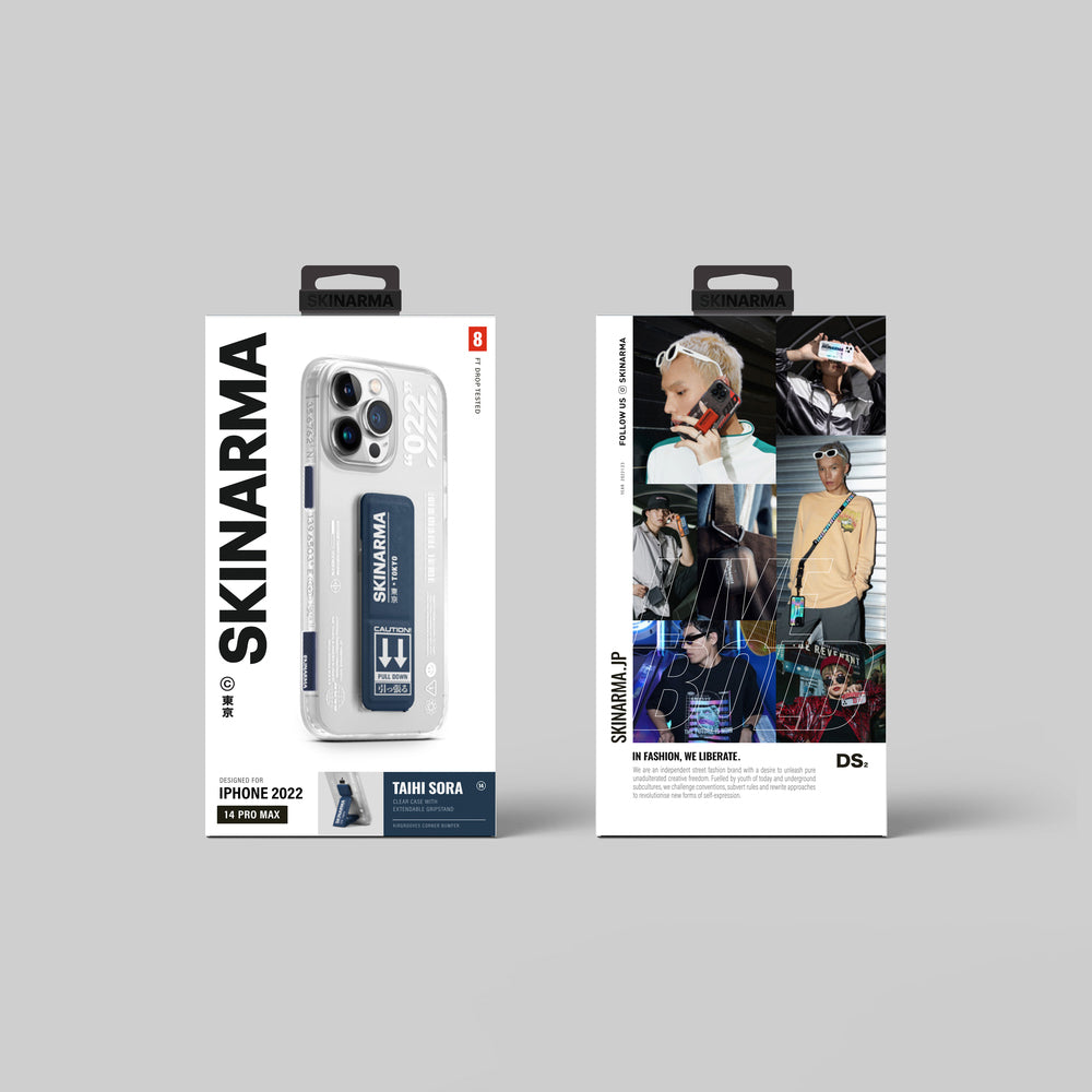 Apple iPhone 14 Pro Max Case SkinArma Stand Transparent Design Taihi Sora Cover Black 