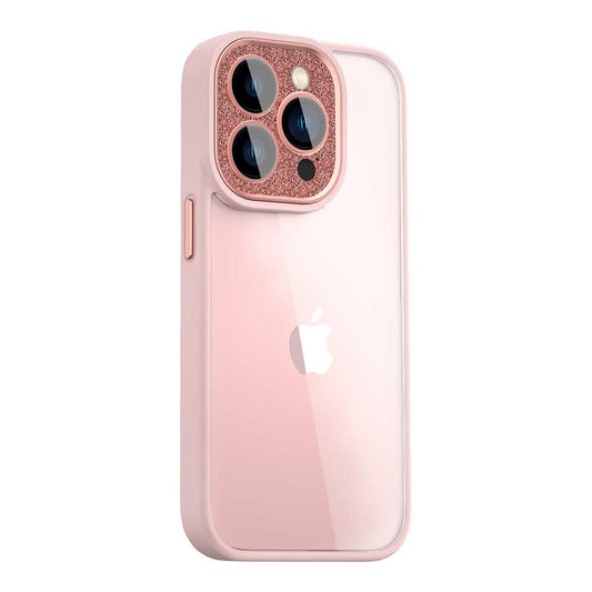 Apple iPhone 14 Pro Max Case Wiwu GCC-105 Lens Protection Colorful Edge Transparent Back Multicolor Cover Pink