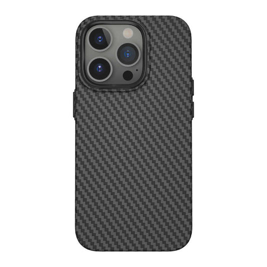 Apple iPhone 14 Pro Max Case Wiwu Carbon Fiber Look M-safe Wireless Charging Featured Cabon Cover Black
