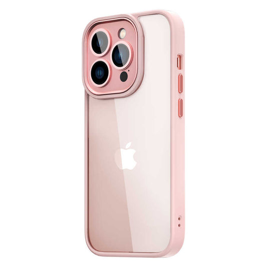 Apple iPhone 14 Pro Max Case Wiwu VCC-104 Lens Protection Colorful Edge Transparent Back Vivid Clear Cover Pink 