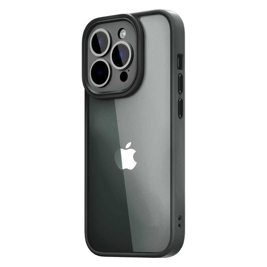 Apple iPhone 14 Pro Max Case Wiwu VCC-104 Lens Protection Colored Edge Back Transparent Vivid Clear Cover Black 