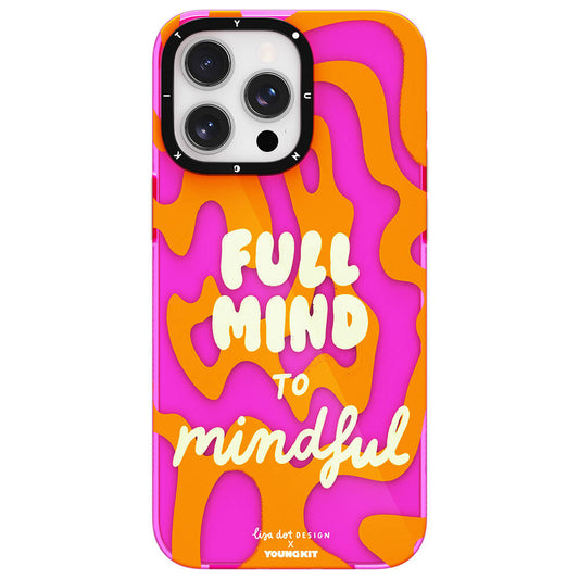Apple iPhone 14 Pro Max Case Text Patterned Youngkit Mindfulness Series Cover Purple 