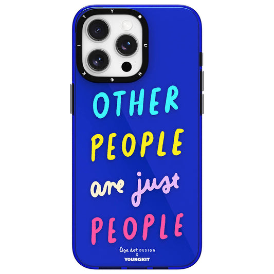 Apple iPhone 14 Pro Max Case Text Patterned Youngkit Mindfulness Series Cover Blue 