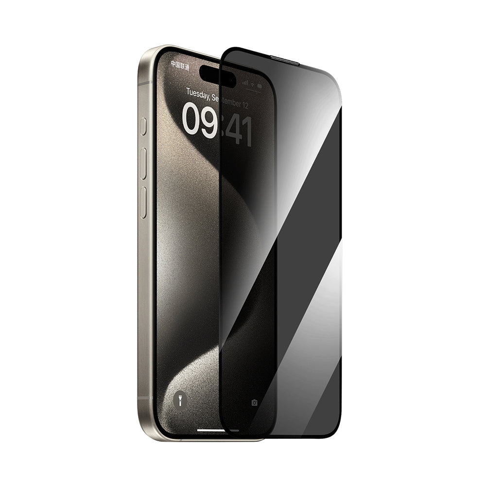 Apple iPhone 14 Pro Max Wiwu GT-011 Anti-Bacterial Polymer Oleophobic Coating Tempered Privacy Glass Screen Protector Black 
