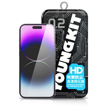 Apple iPhone 14 Pro Max Youngkit Antistatic and Antidust Easy-to-Apply Glass Screen Protector Colorless 