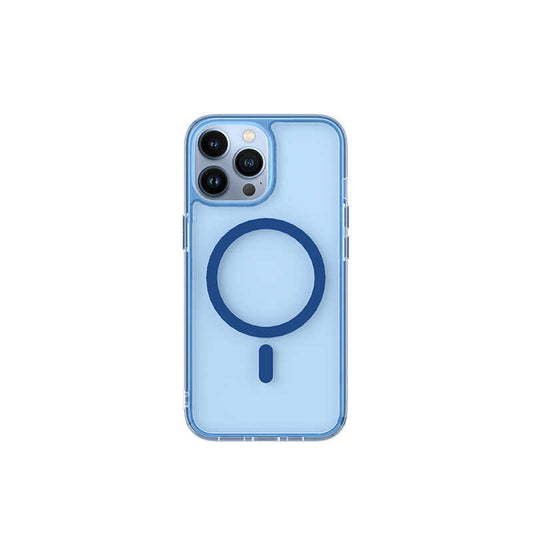 Apple iPhone 14 Pro Wiwu M-safe Charging Lens Protected Transparent Silicone Cover Blue