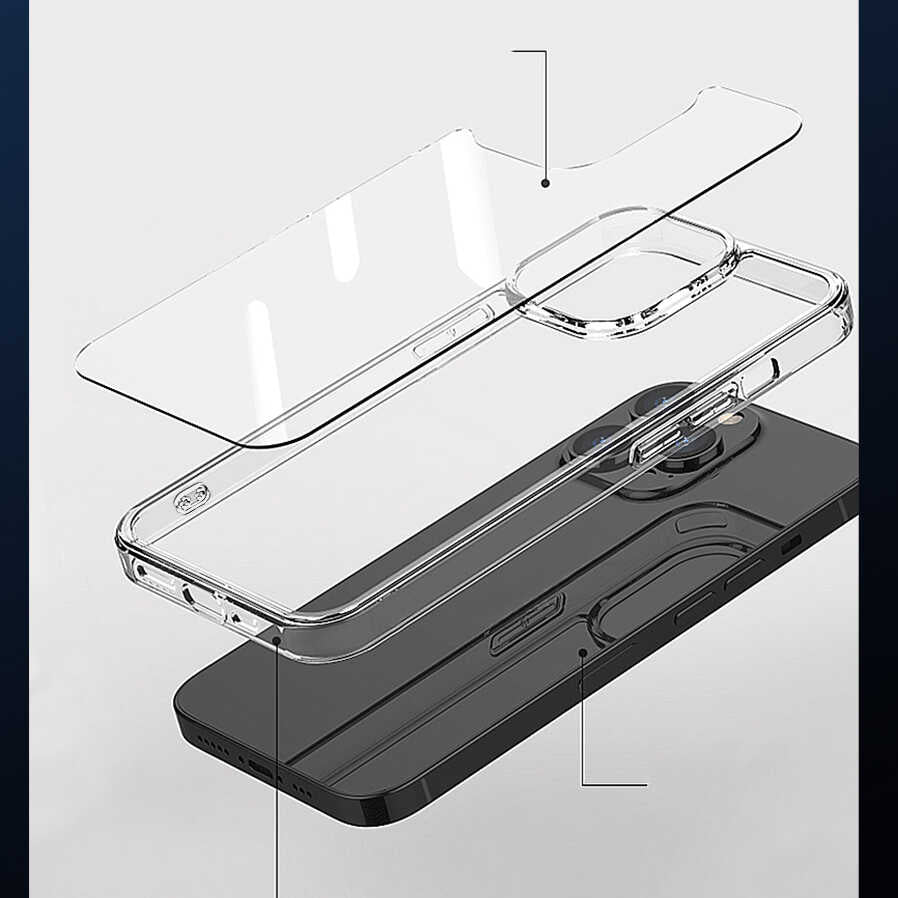 Apple iPhone 14 Wiwu M-safe Charging Feature Lens Protection Transparent Silicone Cover Colorless