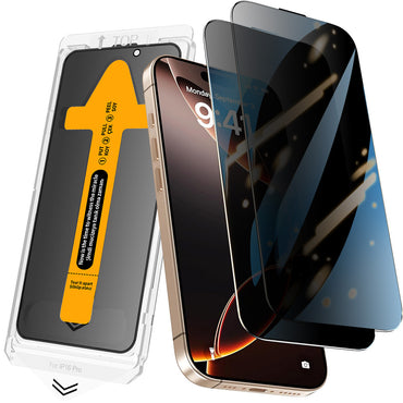 Apple iPhone 14 Zore 2.5D Oliv Privacy Tempered Glass Screen Protector + Easy Application Tool Black 