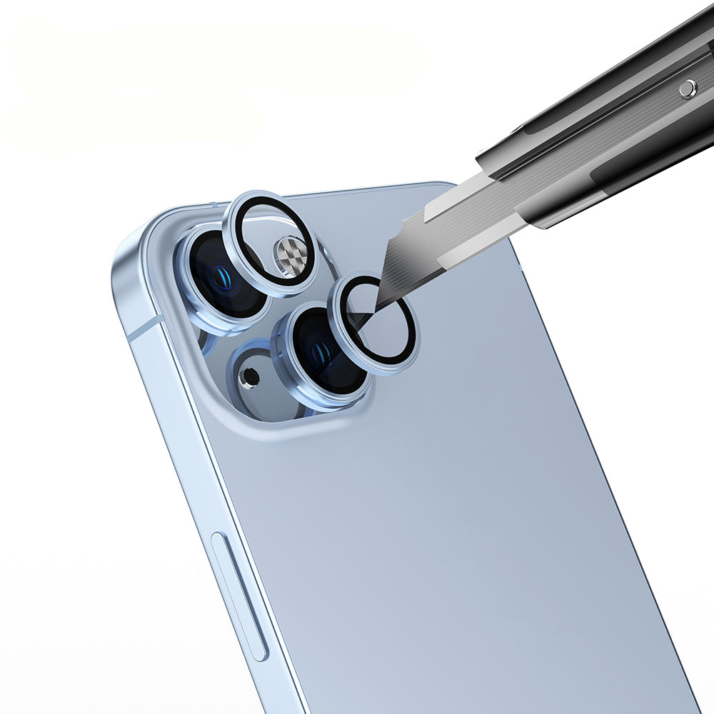 Apple iPhone 14 Zore Micro Camera Lens Protector Silver 